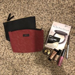 2 Ipsy cosmetic bags with unopened makeup samples